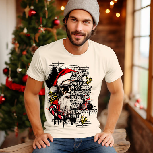 Christmas Graffiti T Shirt PNG file for sublimation printing, DTG printing, Christmas Santa Sublimation designs, T-shirt designs, Merry Christmas t-shirts, PNG , Christmas Png T Shirt Design