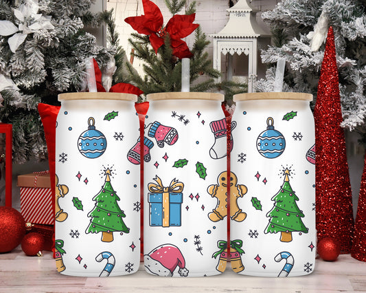 Libby Jar Christmas Design Santa PNG Sublimation Libby Jar 16oz Christmas Winter Cold Libby Jar PNG Christmas Sublimation Design Christmas Libby Jar PNG